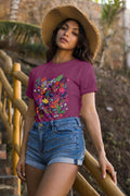 Inber Women's Boho Wildflowers Graphic Crewneck T-Shirt Size XL by Deal US