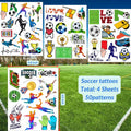 Soccer Temporary Tattoos Sport Theme Birthday Party Favors Decorations 96 PCS by Deal US