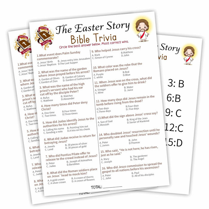 WeMaison Bible Game Cards 20 Pcs Christian Trivia Party Game A02 by Deal US