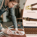 XKE-X Adjustable Leather Crossbody Handbag Strap Brown Gold by Deal US