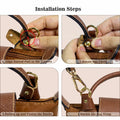 XKE-X Adjustable Leather Crossbody Handbag Strap Brown Gold by Deal US