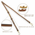 XKE-X Adjustable Leather Crossbody Handbag Strap Brown Gold by Deal US