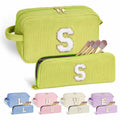 YOOLIFE Personalized Makeup Bag Monogram Cosmetic Bag Green Letter M by Deal US