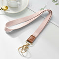 Knagsfa Stretchy Braided Lanyard w/ Dual Keyrings for ID Badge Keys Pink by Deal US