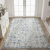 jinchan 5x7 Blue Washable Vintage Floral Area Rug Non-Slip Boho Carpet