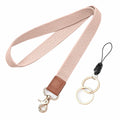 Knagsfa Stretchy Braided Lanyard w/ Dual Keyrings for ID Badge Keys Pink by Deal US