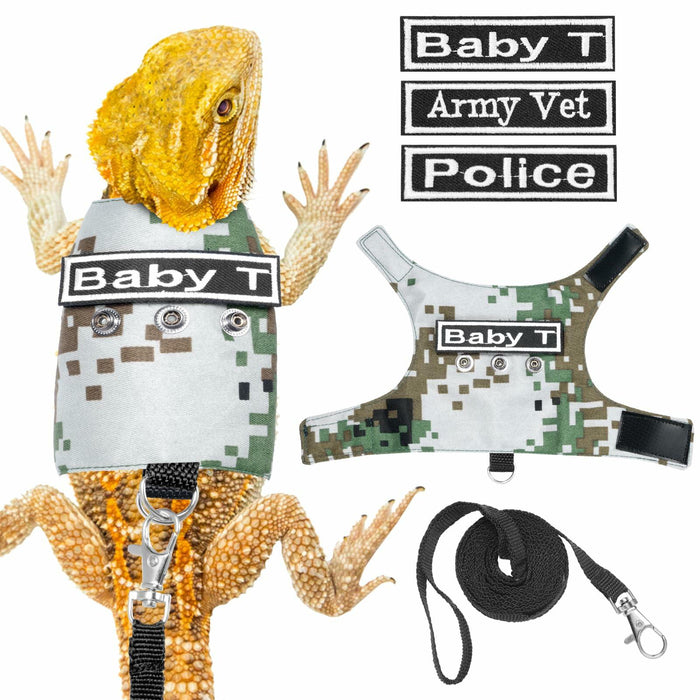 AnoleAir Bearded Dragon Adjustable Harness and Leash Green by Deal US