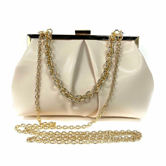 JRNDNIUO PU Leather Beige Clutch Purse Evening Bag for Women by Deal US