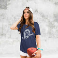 Game Day Shirt Women Cute Football Rugby Ball Graphic Tee Gray Size 2XL by Deal US