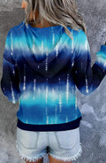 VIEACTIVEWEAR Blue Tie Dye Hoodie Lightweight Long Sleeve Pullover Size 3XL by Deal US