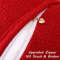 FUTEI Red Decorative Throw Pillow Covers 22x22 Inch Pack of 2 Soft Boucle by Deal US