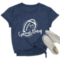 Game Day Shirt Women Cute Football Rugby Ball Graphic Tee Gray Size 2XL by Deal US