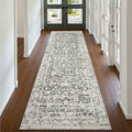 Hedlive Vintage Hallway Runner 2.6x8 Brick Red/White Non Slip Carpet by Deal US