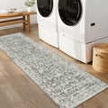 Hedlive Vintage Hallway Runner 2.6x8 Brick Red/White Non Slip Carpet by Deal US