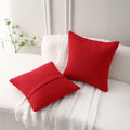 FUTEI Red Decorative Throw Pillow Covers 22x22 Inch Pack of 2 Soft Boucle by Deal US