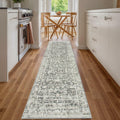 Hedlive Vintage Hallway Runner 2.6x8 Brick Red/White Non Slip Carpet by Deal US