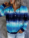 VIEACTIVEWEAR Blue Tie Dye Hoodie Lightweight Long Sleeve Pullover Size 3XL by Deal US
