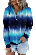 VIEACTIVEWEAR Blue Tie Dye Hoodie Lightweight Long Sleeve Pullover Size 3XL by Deal US
