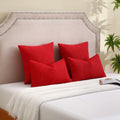FUTEI Red Decorative Throw Pillow Covers 22x22 Inch Pack of 2 Soft Boucle by Deal US