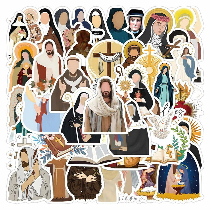 TaDadaPAO Cloisterer Christian Cross Stickers Waterproof Vinyl 50 Pcs by Deal US