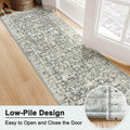 Hedlive Vintage Hallway Runner 2.6x8 Brick Red/White Non Slip Carpet by Deal US