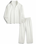 Yioaga Women Tracksuit 2PC Pullover Sweatshirt Sweatpants Light-Gray Size XL by Deal US