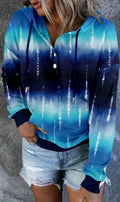 VIEACTIVEWEAR Blue Tie Dye Hoodie Lightweight Long Sleeve Pullover Size 3XL by Deal US