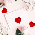 Dzrige 500pcs Red Heart Shape Glitter Stickers Love Scrapbooking Labels by Deal US