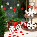 LadyRosian Wooden Snowflake Xmas Ornaments 4 Pack Standing & Hanging by Deal US