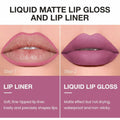BestBy08/27 evpct Lip Liner Pencil & Lip Gloss Set Waterproof Matte Pink 09# by Deal US