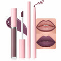 BestBy08/27 evpct Lip Liner Pencil & Lip Gloss Set Plum Purple 06# by Deal US