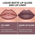 BestBy08/27 evpct Lip Liner Pencil & Lip Gloss Set Dark Red 02# by Deal US