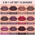 BestBy08/27 evpct Lip Liner Pencil & Lip Gloss Set Dark Red 02# by Deal US