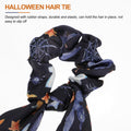 4pcs Halloween Pumpkin Satin Hair Scrunchies Elastics Orange for Girls by Deal US