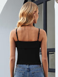 ZANZEA Black Square Neck Crop Tank Top Women Size L by Deal US