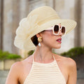 Kentucky Women Organza Derby Hat Wide Brim Summer Sun Cap Black by Deal US