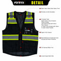 FONIRRA ANSI Class 2 Safety Vest Work Vest with Pockets Zipper Black Size 3XL by Deal US