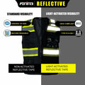 FONIRRA ANSI Class 2 Safety Vest Work Vest with Pockets Zipper Black Size 3XL by Deal US