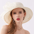 Kentucky Women Organza Derby Hat Wide Brim Summer Sun Cap Black by Deal US