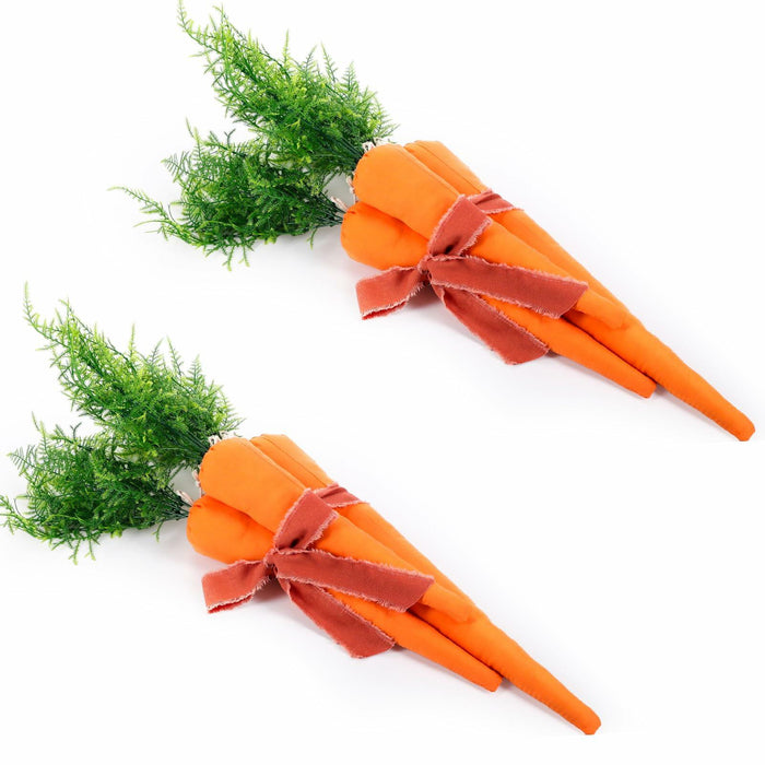 Easter Artificial Carrots Decor Large Fabric Set 6 Pcs 17.7'',13.7'',11.8'' by Deal US