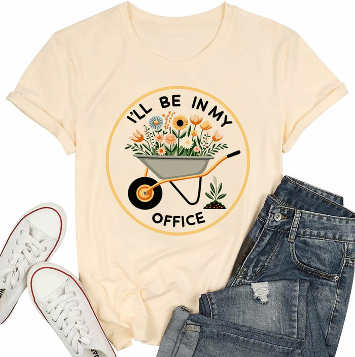 Hoeing Ain't Easy Women's Gardening T-Shirt Floral Garden Lover Gift Cyan Size by Deal US