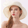 Kentucky Women Organza Derby Hat Wide Brim Summer Sun Cap Black by Deal US