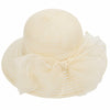 Kentucky Women Organza Derby Hat Wide Brim Summer Sun Cap Black