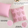 KOOLIFE Heart Love Coral Red Throw Pillow Covers 18x18 Set of 2 by Deal US