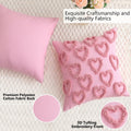 KOOLIFE Heart Love Coral Red Throw Pillow Covers 18x18 Set of 2 by Deal US