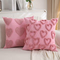 KOOLIFE Heart Love Coral Red Throw Pillow Covers 18x18 Set of 2 by Deal US