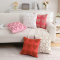 KOOLIFE Heart Love Coral Red Throw Pillow Covers 18x18 Set of 2 by Deal US