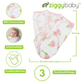 Ziggy Baby Swaddle Blanket Adjustable Wrap 3Pack Pink Peony Heart Plaid Size S/M by Deal US