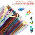 CertBuy 1600PCS Colorful Pipe Cleaners Chenille Stems 10 Colors Bulk Craft by Deal US