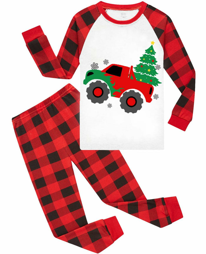 Dolphin&Fish Kids Christmas Pajamas Cotton Gray/Red Size 24 Months by Deal US